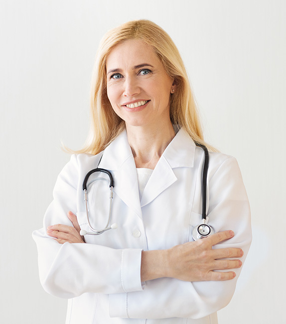 happy-doctor-with-arms-crossed-grey-background